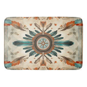 Vintage Native Feather Retro Dream Catcher Pattern Bath Mat