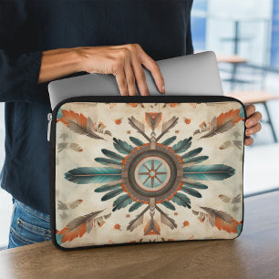 Vintage Native Feather Retro Dream Catcher Pattern Laptop Sleeve