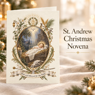 Vintage Nativity Advent Card   St. Andrew Novena