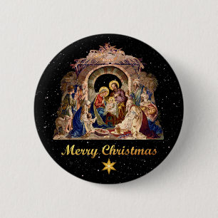 Vintage Nativity Button