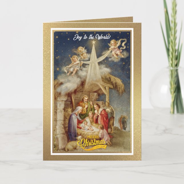 Vintage Nativity Christmas I Classic Religious Note Card (Front)
