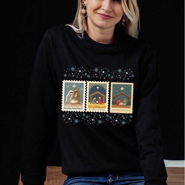 Vintage Nativity Christmas Stamps Collection  Sweatshirt (Creator Uploaded)