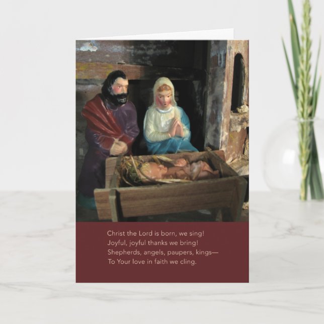 Vintage Nativity Scene Card - Customisable (Front)