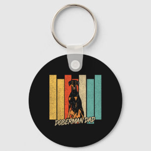 Vintage Natural Ear Doberman Dog Dad Dog Owner Fat Key Ring
