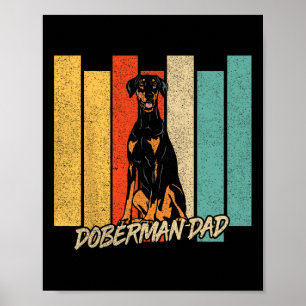 Vintage Natural Ear Doberman Dog Dad Dog Owner Fat Poster