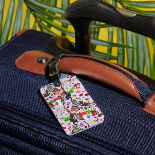 Vintage Natural Fall Animal Forest Watercolor Luggage Tag