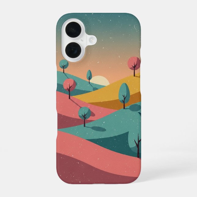 Vintage Natural Hill iPhone 16 Case (Back)
