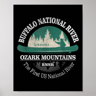 Vintage Nature Buffalo National River Hiking Mount Poster