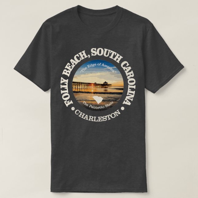 Vintage Nature Folly Beach Mountain Hiking T-Shirt (Design Front)