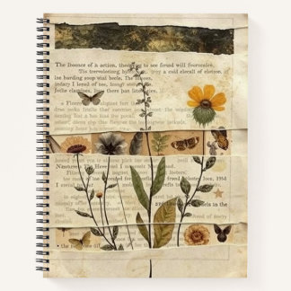 Vintage Nature Journal – Tea-Stained Mixed Media
