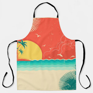 Vintage nature tropical seascape background with i apron