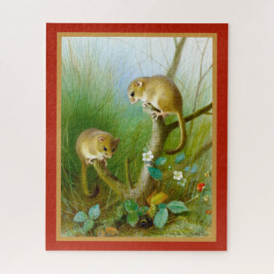 Vintage Nature Wild Life Animal Illustration Jigsaw Puzzle