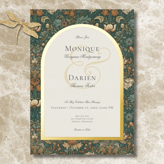 Vintage Nature William Morris Elegant Wedding (Vintage Nature William Morris Elegant Wedding Foil Invitation)