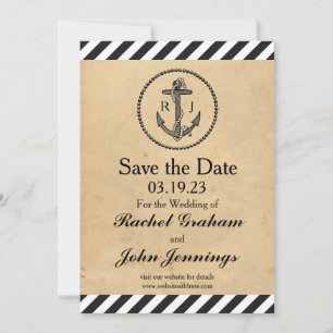 Vintage Nautical Anchor - 3x5 Save the Date
