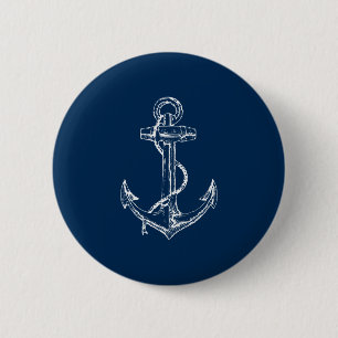 Vintage Nautical Anchor 6 Cm Round Badge
