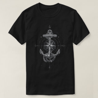 Vintage Nautical Anchor Compass Rose Marine T-Shirt