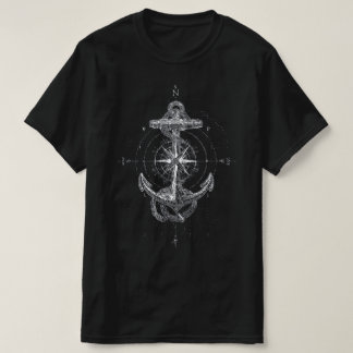Vintage Nautical Anchor Compass Rose Marine T-Shirt