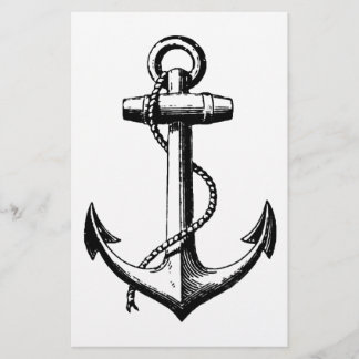 Vintage Nautical Anchor Illustration Flyer