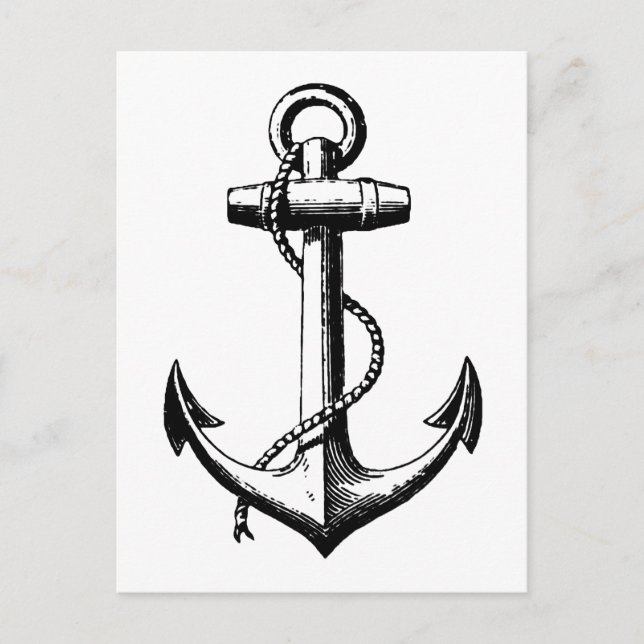 Vintage Nautical Anchor Illustration Postcard (Front)