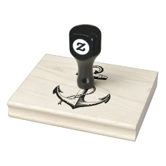 Vintage Nautical Anchor Illustration Rubber Stamp