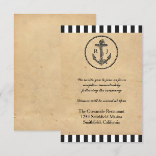 Vintage Nautical Anchor - Reception Invitation