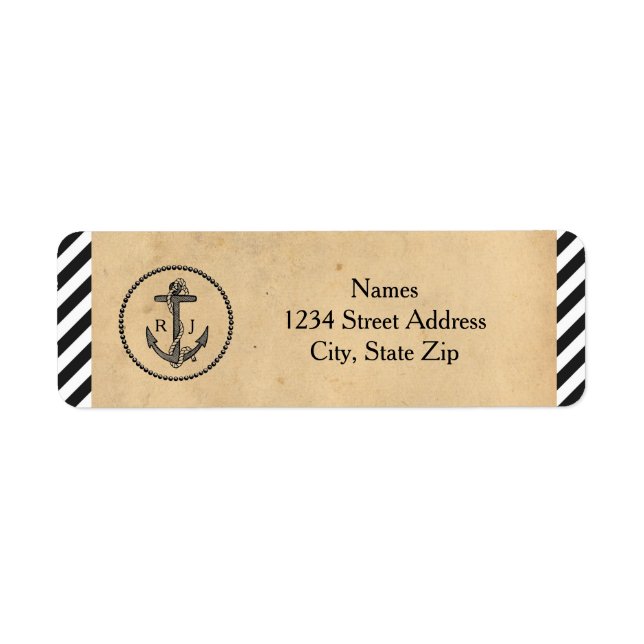 Vintage Nautical Anchor - Return Address Labels (Front)