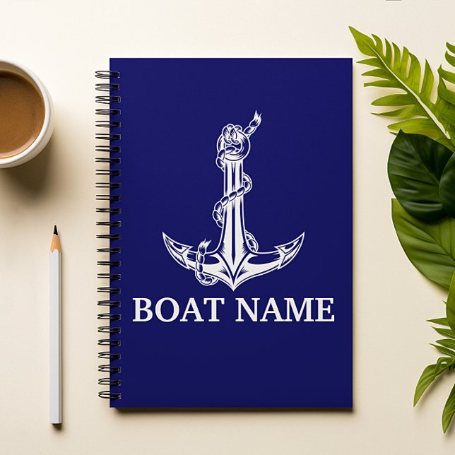 Vintage Nautical Anchor Rope Boat Name Notebook (Creator Uploaded)