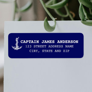 Vintage Nautical Anchor Rope Boat Name Return Address Label