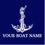 Vintage Nautical Anchor Rope Boat Name Standing Photo Sculpture<br><div class="desc">Vintage Nautical Anchor Rope Boat Name Design for Boat Lovers.</div>