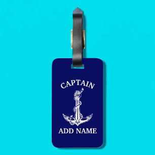 Vintage Nautical Anchor Rope Your Text Here Luggage Tag