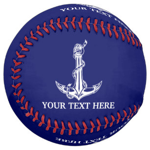 Vintage Nautical Anchor Rope Your Text Here Softball