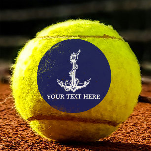 Vintage Nautical Anchor Rope Your Text Here Tennis Balls