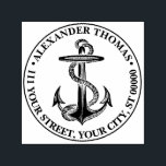 Vintage Nautical Anchor Ship Preppy Name Address Self-inking Stamp<br><div class="desc">Preppy Vintage Nautical Ship Anchor ===========

Customisable invitations and accessories with a Vintage stylised Drawing of an anchor

 2017 ©ItsMyPartyDesigns All rights reserved</div>
