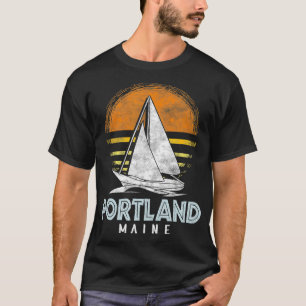 Vintage Nautical Boat Design Portland Maine Yacht  T-Shirt