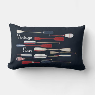 Vintage Nautical Boat Oars Lumbar Cushion
