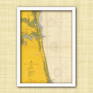 Vintage Nautical Chart Amelia Island St. Augustine