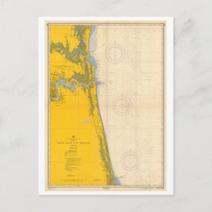 Vintage Nautical Chart Amelia Island St. Augustine Postcard