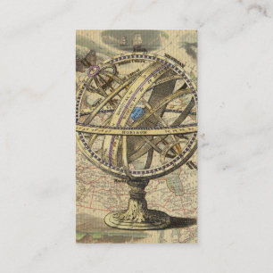 Vintage Nautical Compass and Map Business Card