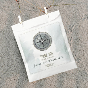 Vintage Nautical Compass Wedding Favour Bag