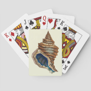 Vintage Nautical George Shaw Blue Conch Shell Art Playing Cards