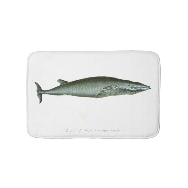 Vintage nautical humpback whale steampunk hipster bath mat (Front)