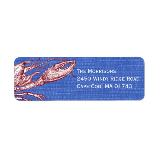 Vintage Nautical Lobster Bake Beach Party Return Address Label