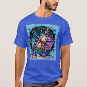Vintage Nautical Message in a Bottle Compass T-Shirt