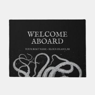 Vintage Nautical octopus Welcome Aboard Boat Doormat