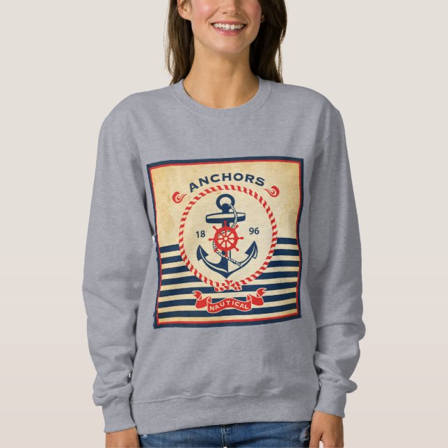 Vintage Nautical Poster Sweatshirt (Front)