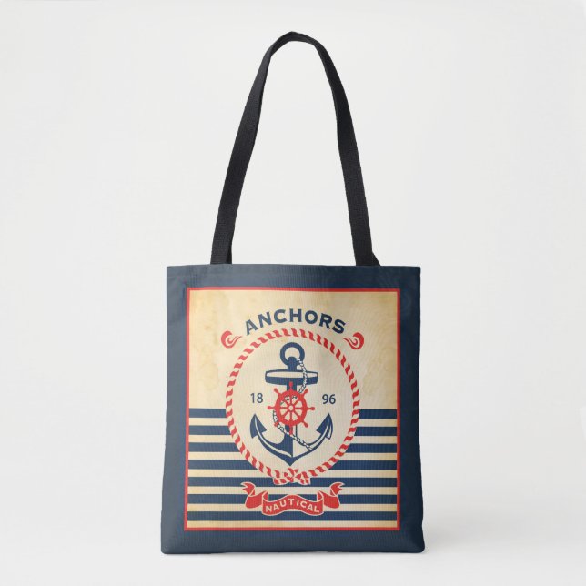Vintage Nautical Poster Tote Bag (Front)