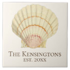 Vintage Nautical Scallop Seashell Family Name
