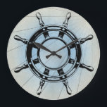 Vintage Nautical Ship's Wheel for Navigation Large Clock<br><div class="desc">Add a nautical touch to your decor.</div>