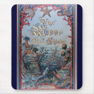 Vintage nautical steampunk victorian book cover mouse pad