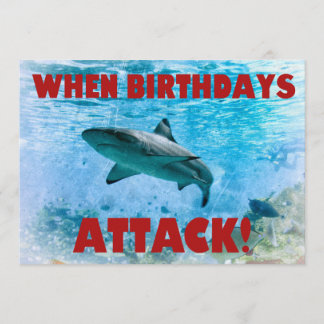 Vintage Nautical Stripe Shark Invitation